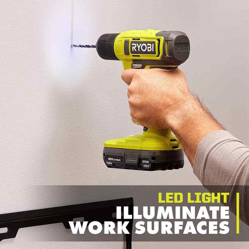 RYOBI ONE+ 18V Cordless 3/8 in. Drill/Driver Kit with 1.5 Ah Battery and Charger - Image 5