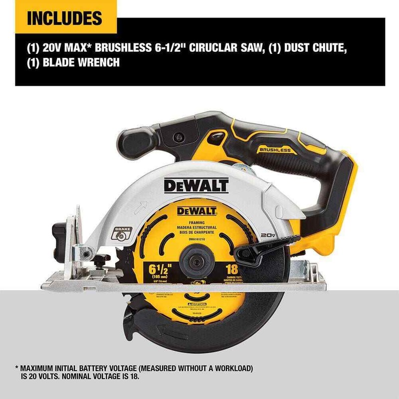 DEWALT 20V MAX Cordless Brushless 6-1/2" Sidewinder Circular Saw (Tool Only) - Image 2