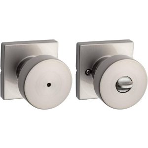 Kwikset Pismo Satin Nickel Bed/Bath Square Door Knob
