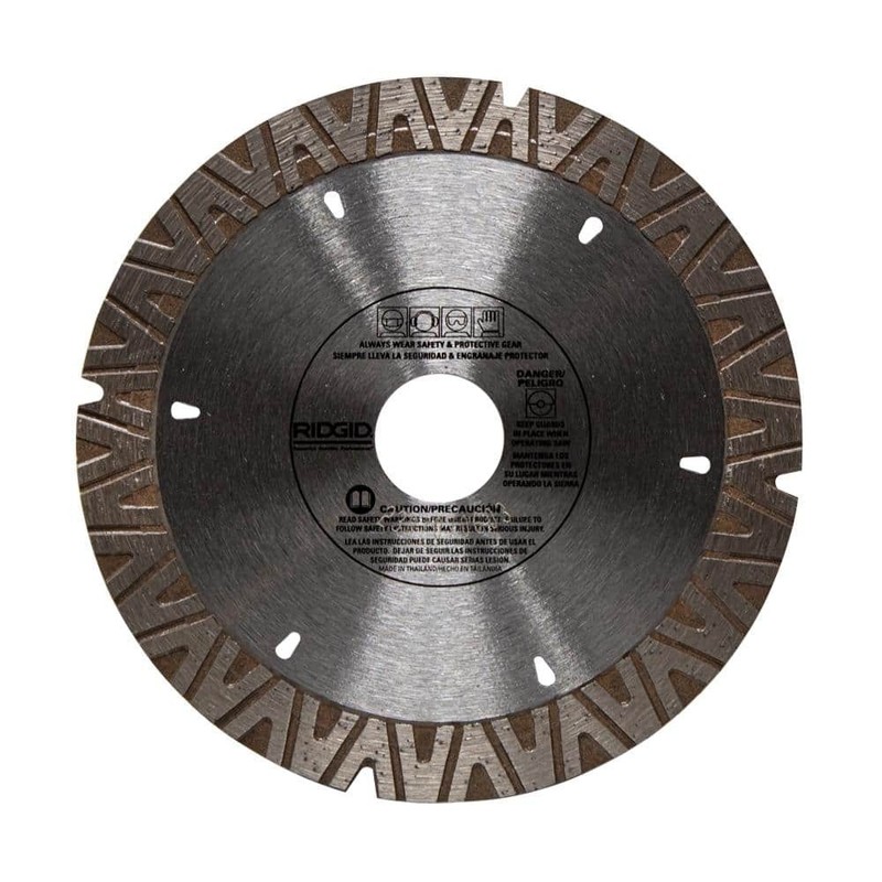 RIDGID TURBO-V 5 in. Turbo Rim Diamond Blade for Masonry High Efficiency Cutting - Image 2