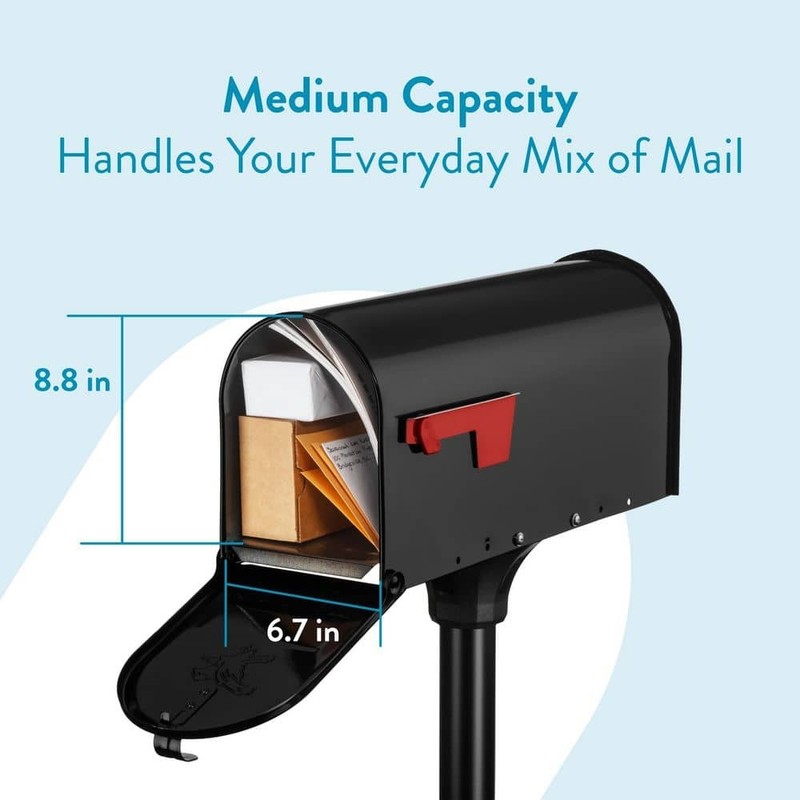 Architectural Mailboxes Elite Black Medium Galvanized Steel Mailbox Post Kit - Image 4