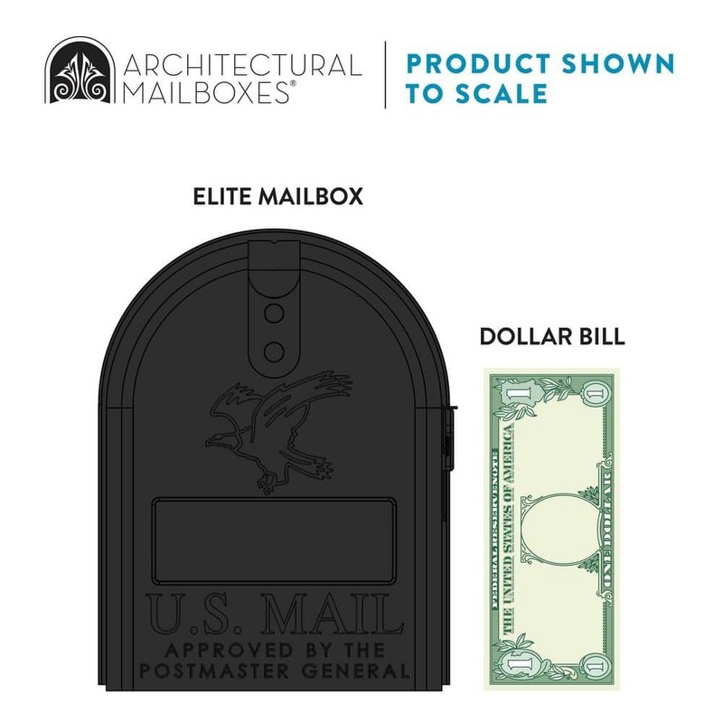 Architectural Mailboxes Elite Black Medium Galvanized Steel Mailbox Post Kit - Image 7