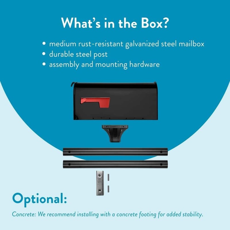 Architectural Mailboxes Elite Black Medium Galvanized Steel Mailbox Post Kit - Image 11