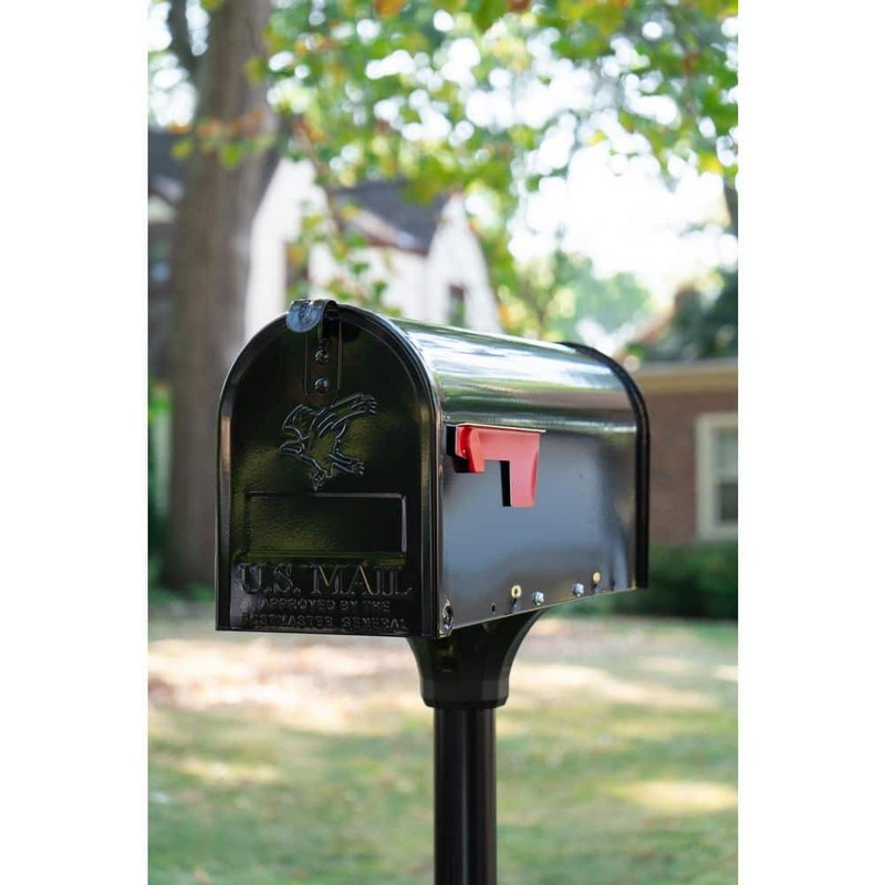 Architectural Mailboxes Elite Black Medium Galvanized Steel Mailbox Post Kit - Image 12