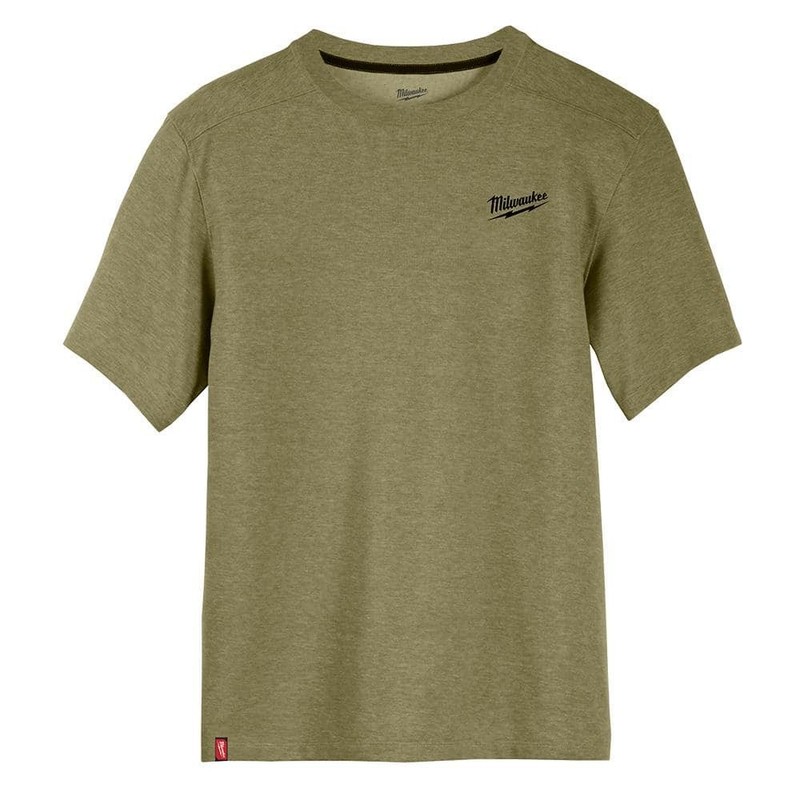 Milwaukee Men's Large Green Cotton/Polyester Short-Sleeve Hybrid Work T-Shirt - Image 7