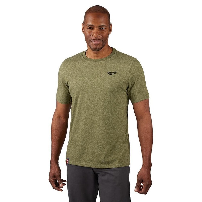 Milwaukee Men's Large Green Cotton/Polyester Short-Sleeve Hybrid Work T-Shirt - Image 11