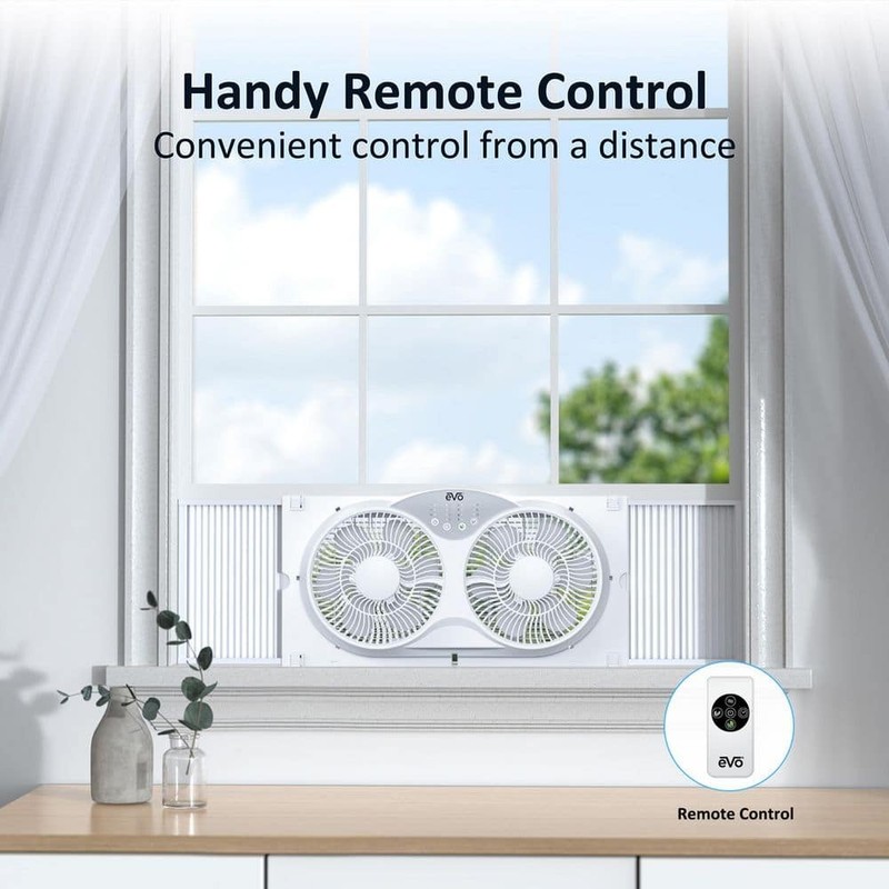 Evo 25 in. 3-Speed Window Fan in White with Remote - Image 8