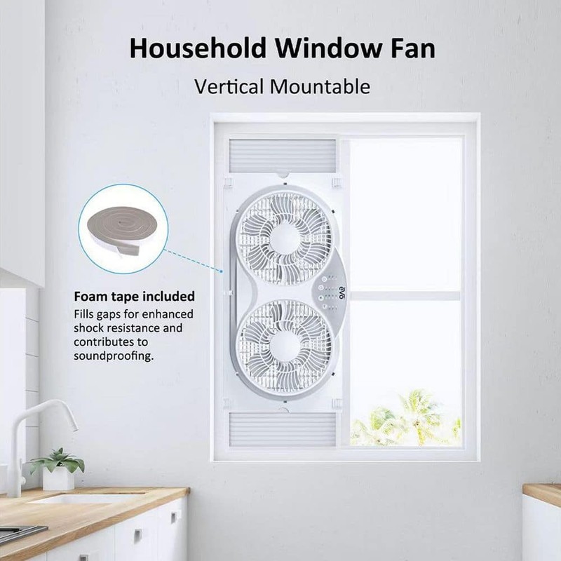 Evo 25 in. 3-Speed Window Fan in White with Remote - Image 9