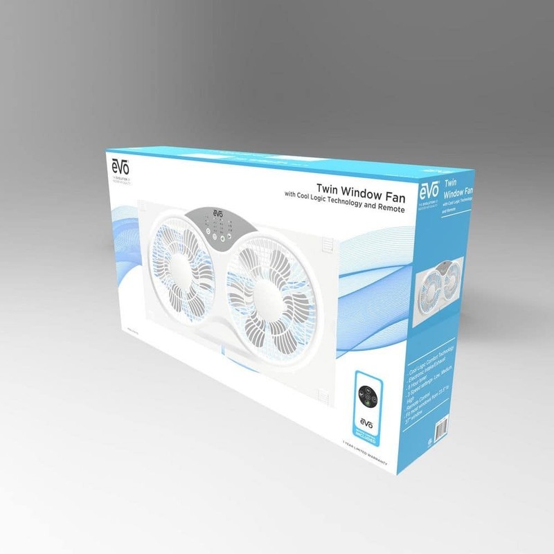 Evo 25 in. 3-Speed Window Fan in White with Remote - Image 10