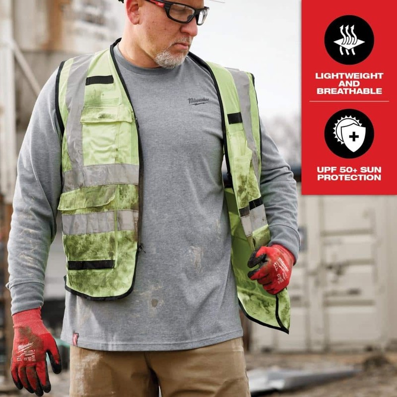 Milwaukee Men's X-Large Gray Cotton/Polyester Long-Sleeve Hybrid Work T-Shirt - Image 5