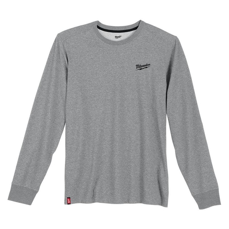 Milwaukee Men's X-Large Gray Cotton/Polyester Long-Sleeve Hybrid Work T-Shirt - Image 7