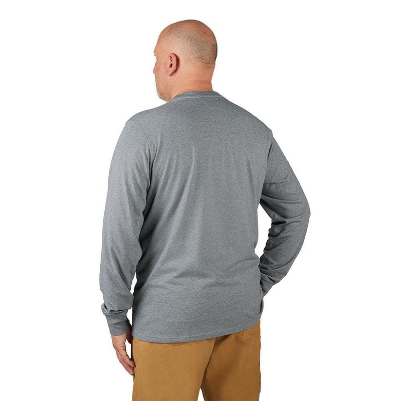 Milwaukee Men's X-Large Gray Cotton/Polyester Long-Sleeve Hybrid Work T-Shirt - Image 8
