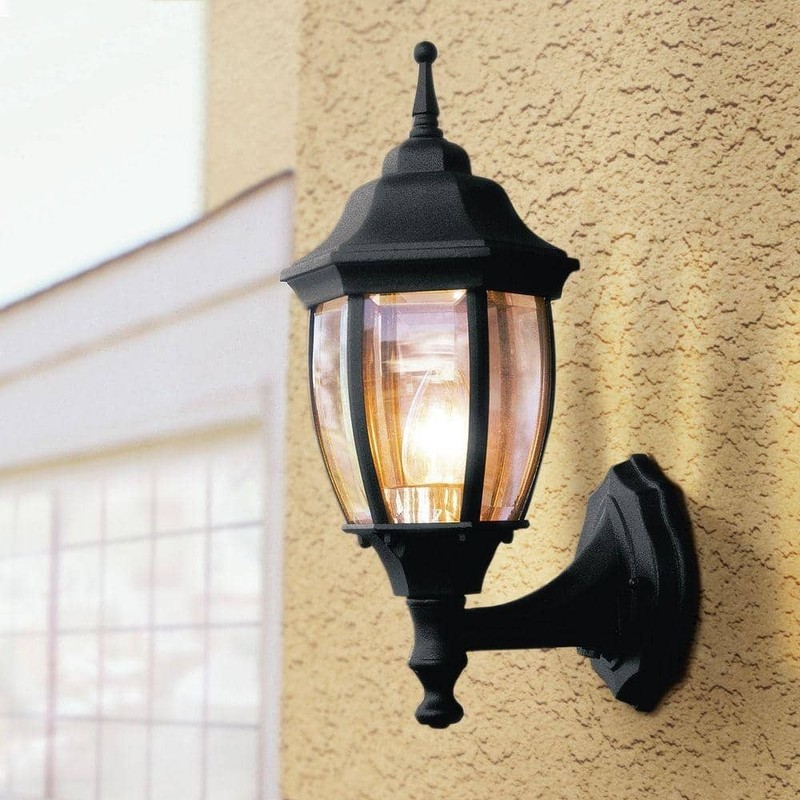Hampton Bay 14 in. 1-Light Black Hardwired Dusk-to-Dawn Wall Light Sconce - Image 3