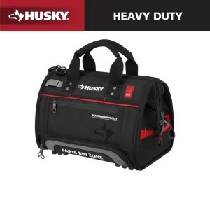 Husky 16 in. Large Mouth Tool Bag with Parts Bin Zone