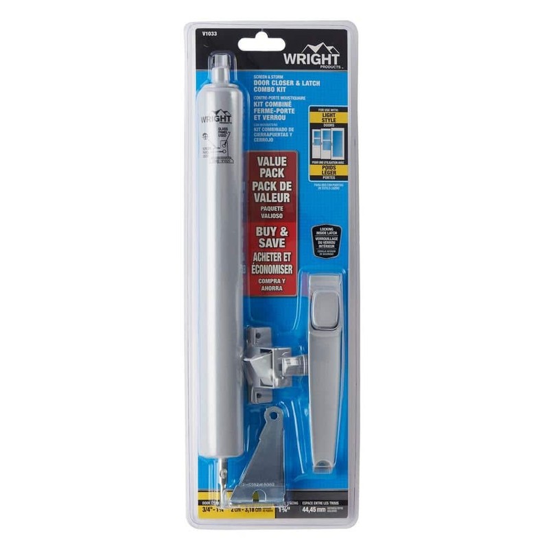 Wright Products Pneumatic Closer and Push Button Latch Combo Kit, Aluminum - Image 5