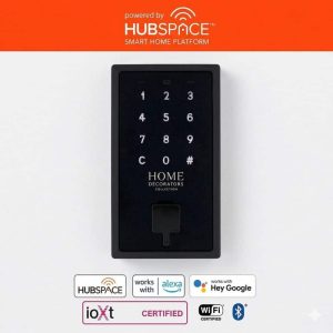 Home Decorators Matte Black Electronic Single Cylinder Deadbolt Wi-Fi Enabled
