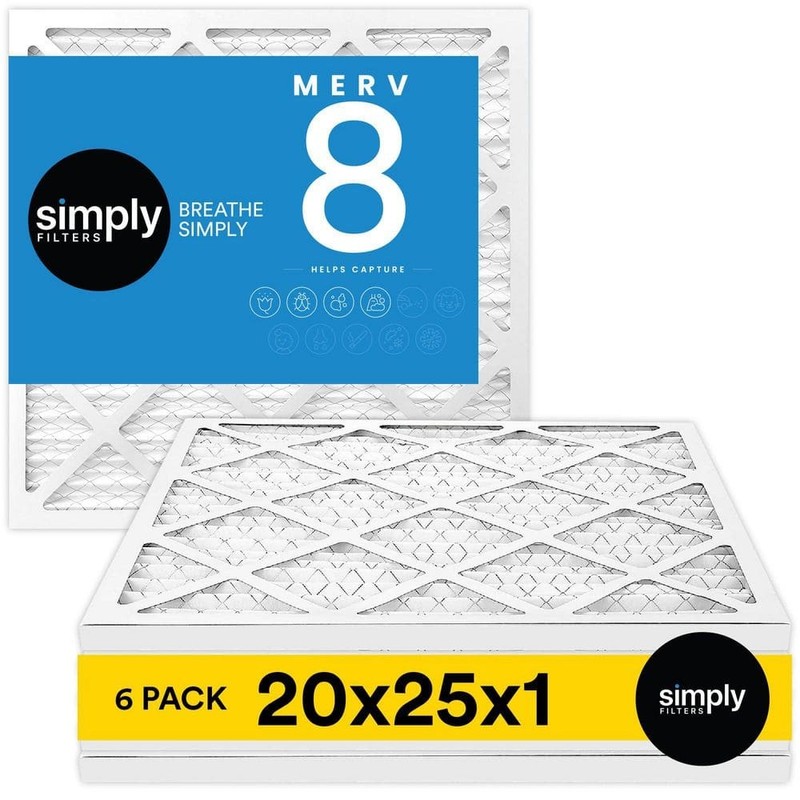 Simply 20 in. x 25 in. x 1 in. MERV 8 FPR 5 Pleated Furnace Air Filter (6-Pack)