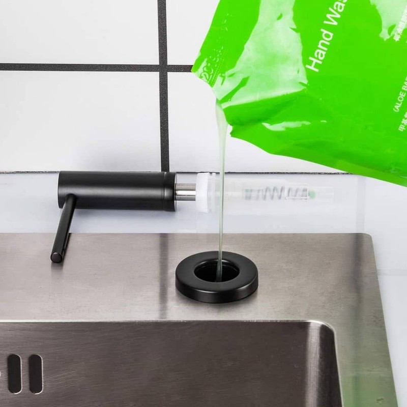 Wudkey Matte Black Soap Dispenser Countertop Pump Stainless Steel - Image 3