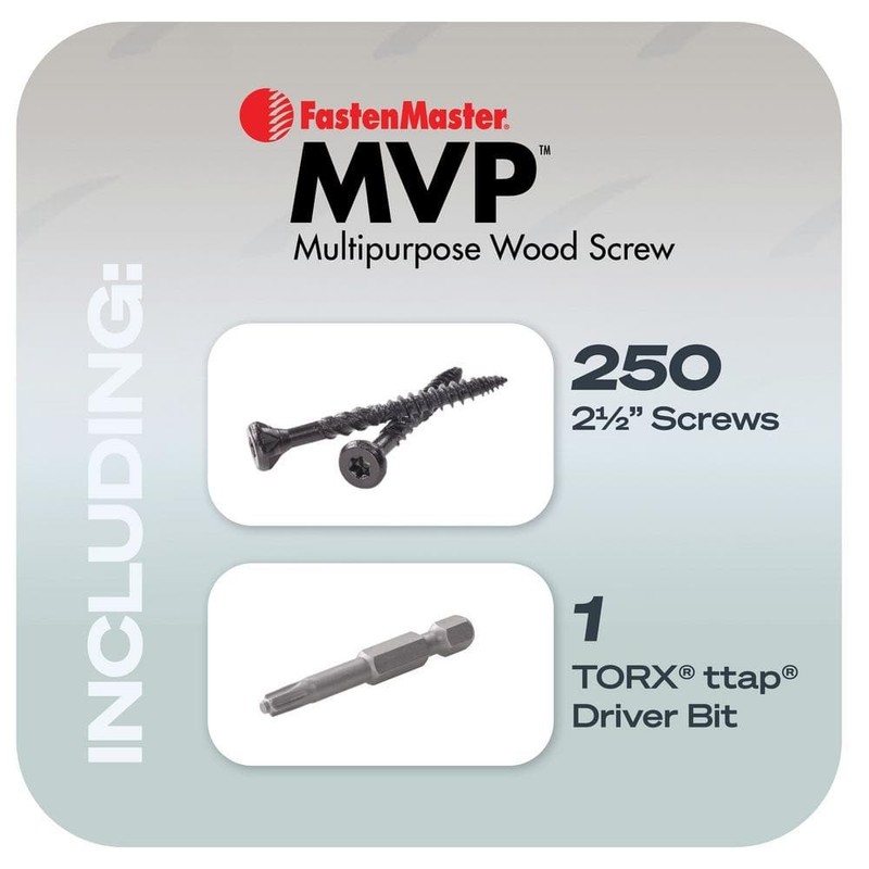 FastenMaster #10 x 2-1/2in Torx TTAP Flat Head Multi-Purpose Wood Screw 150-Pack - Image 8