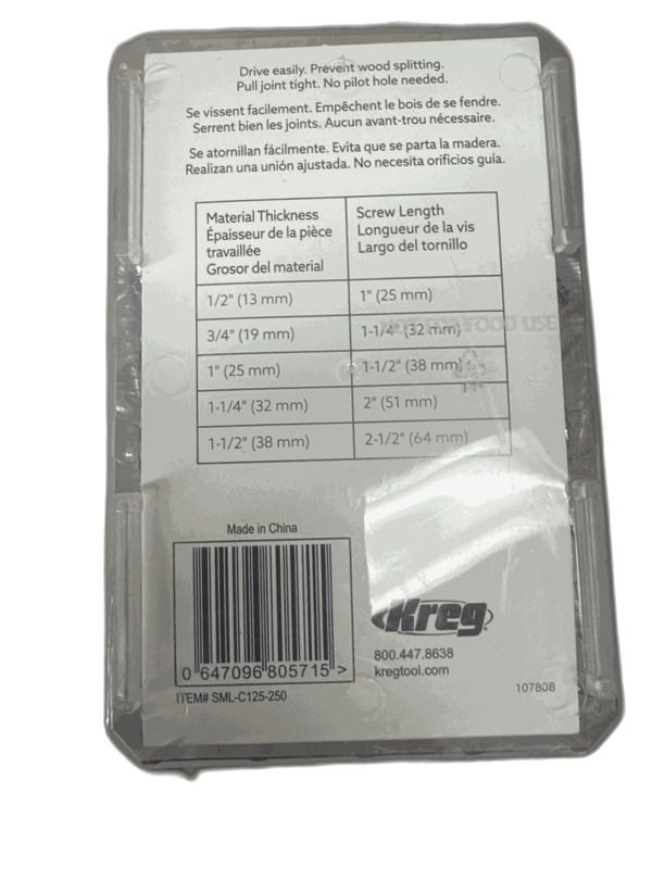 Kreg #8 x 1-1/4 in Square Drive Round Head Coarse Pocket Hole Screws 250 Pack - Image 6