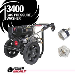 Powerwasher 3400 PSI 2.5 GPM Gas Pressure Washer, 5 in 1 Nozzle, Soap Tank