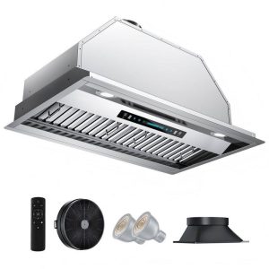 HGUOQ 30 in. 900 CFM Convertible Ductless Ducted Range Hood Stainless Steel