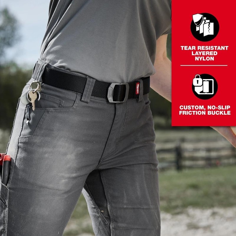 Milwaukee Large FREEFLEX Nylon Webbing 1.5" Belt - Image 4