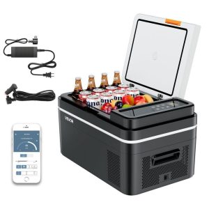 VEVOR 0.8 cu. ft. Mini Fridge 32-Can Freezer App Control Car Fridge, Blue