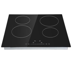 SKYSHALO Electric Stove Top 23.2x20.5 in. 4 Burners 240V Glass Cooktop