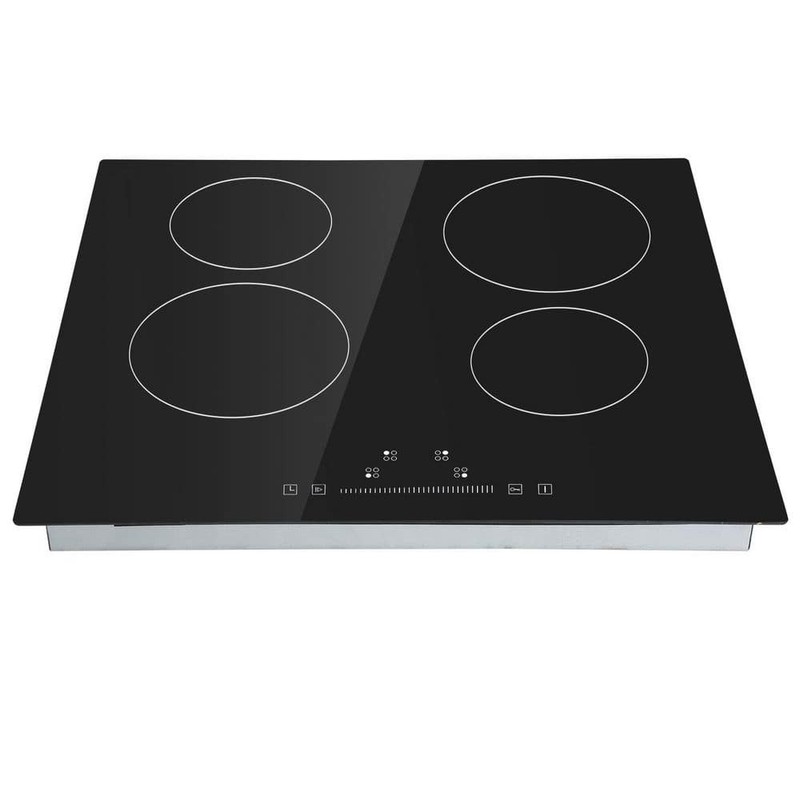 SKYSHALO Electric Stove Top 23.2x20.5 in. 4 Burners 240V Glass Cooktop