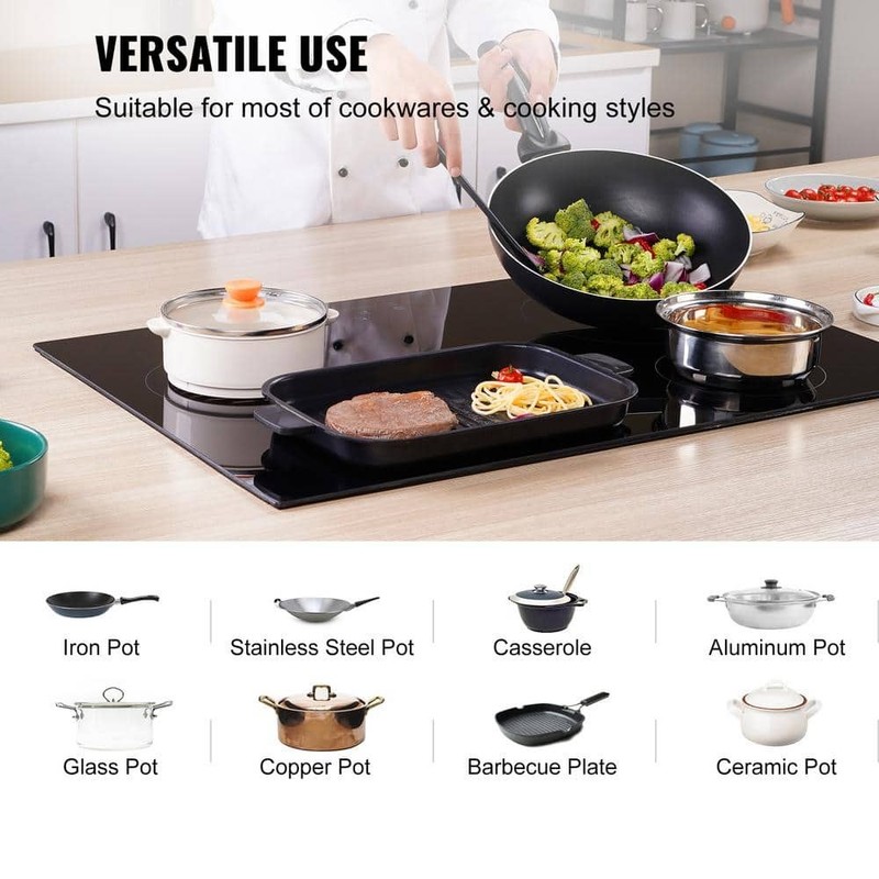 SKYSHALO Electric Stove Top 23.2x20.5 in. 4 Burners 240V Glass Cooktop - Image 4