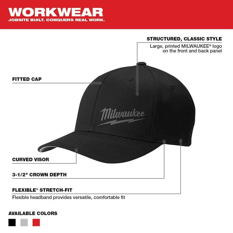 Milwaukee Small/Medium Black Fitted Hat - Image 2