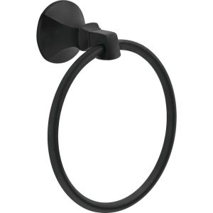 Delta Ashlyn Wall Mount Round Closed Towel Ring Bath Hardware Accessory Black
