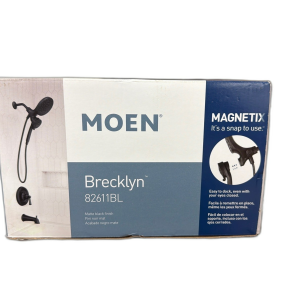 MOEN Brecklyn Single Handle 6-Spray Tub Shower Faucet Matte Black