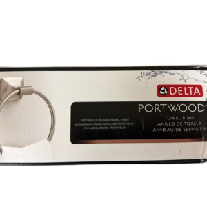 Delta Portwood Wall Mount Towel Ring Bath Hardware Brushed Nickel