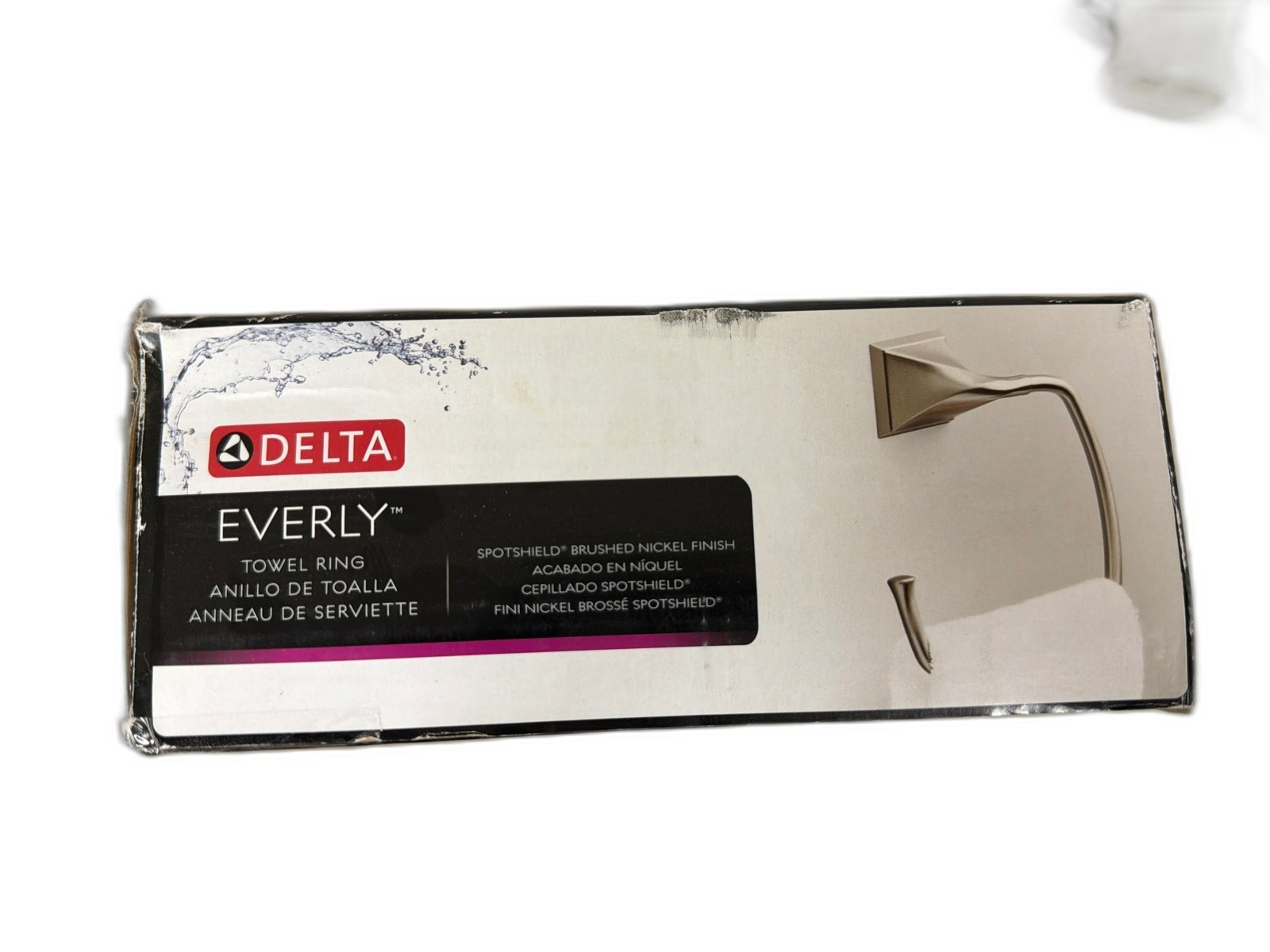 Delta Everly Wall Mount Towel Ring Bath Hardware Brushed Nickel