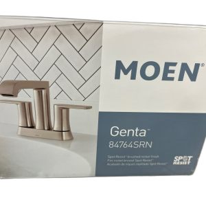 MOEN Genta 4 in. Double-Handle Bathroom Faucet Spot Resist Brushed Nickel