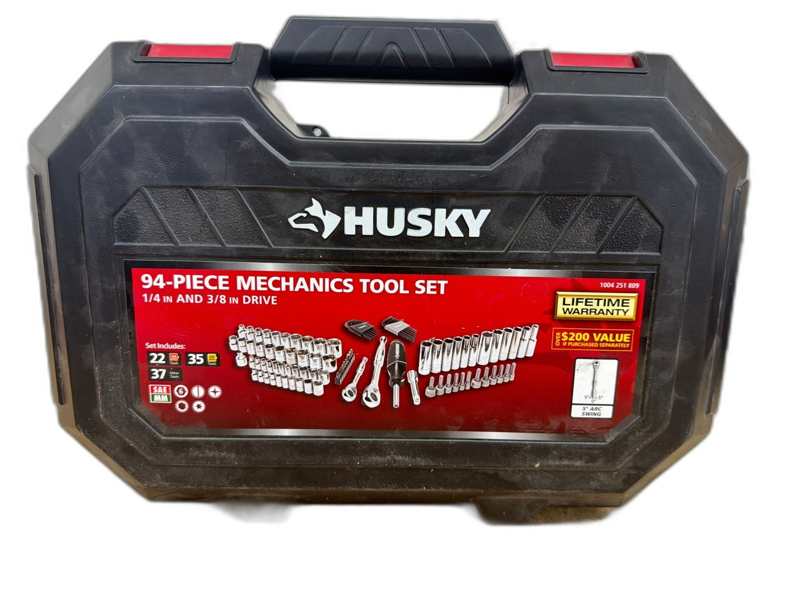 Husky 94-Piece SAE/Metric Mechanics Tool Set 1/4" & 3/8" Drive with Case READ - Image 7